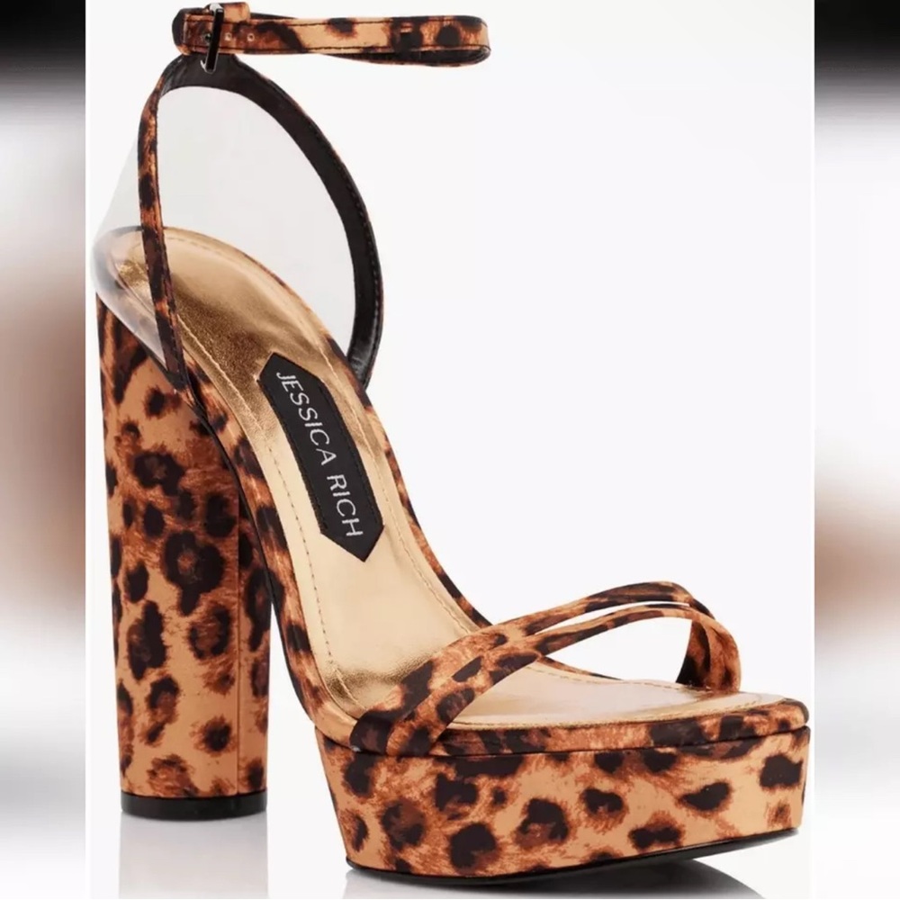 New! Jessica Rich Leopard Cheetah Print‎ Platform Sandal Sz 40 US 10 $275